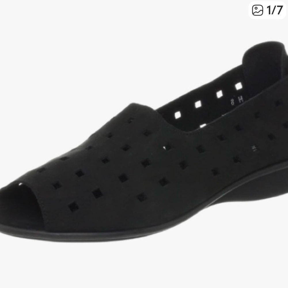 Sesto Meucci Evonne Black Perforated Flats, Size 7 1/2 - Picture 4 of 6